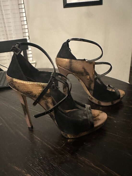 Platform Brian Atwood Strappy Heels, Size 7.5 - Picture 1 of 3